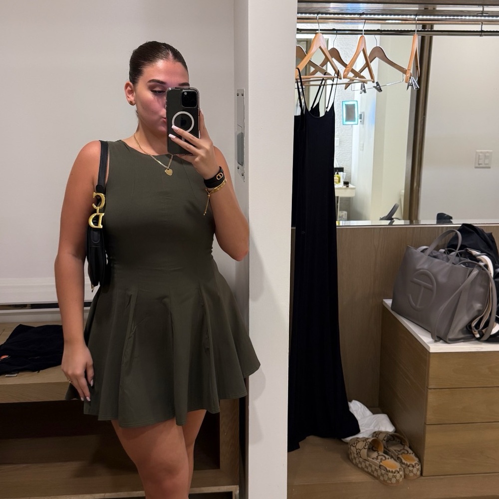 PrettyLittleThing Olive Green Mini Dress